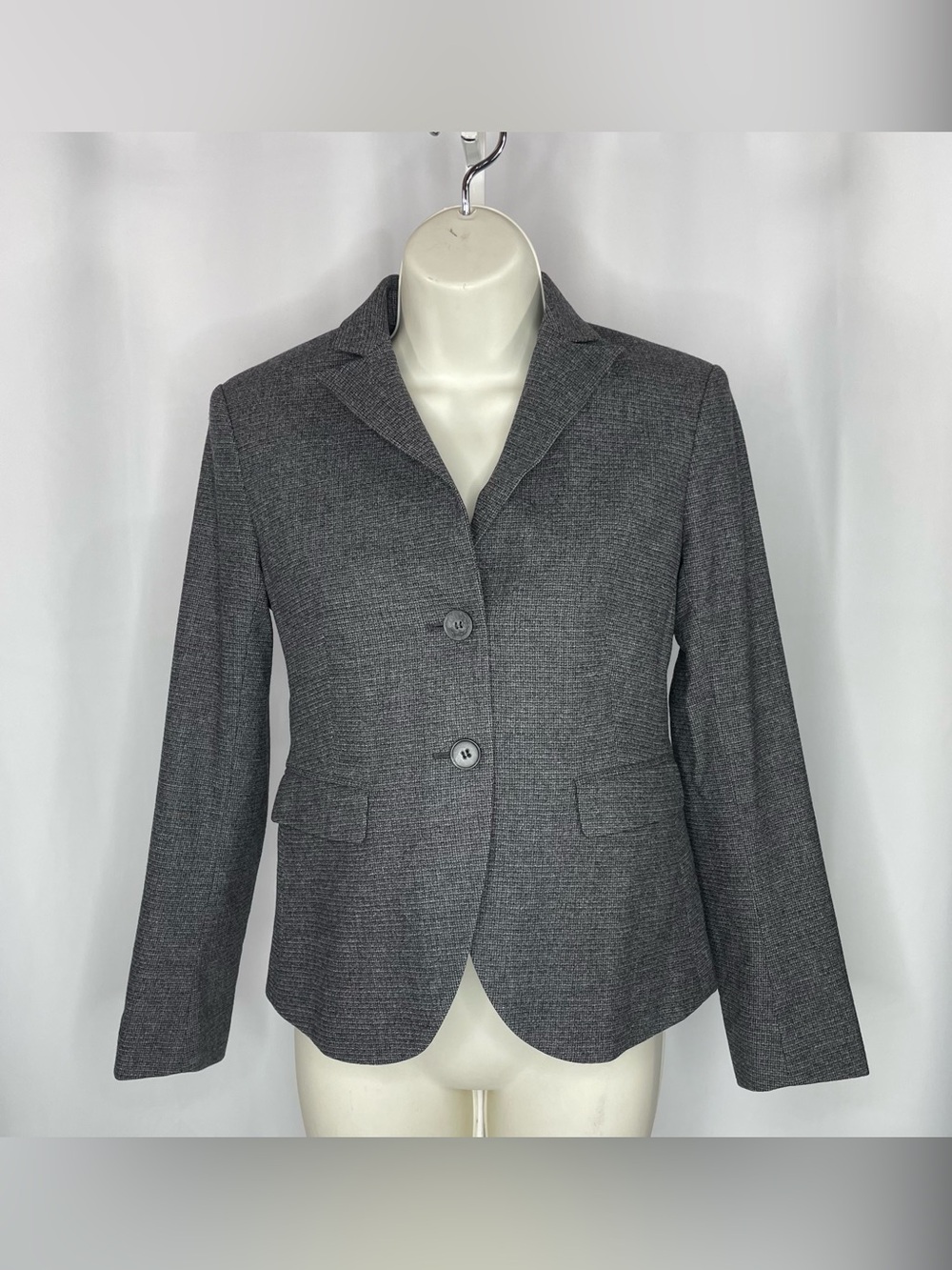 Theory Edynas Gray Virgin Wool Stretch Blazer Jacket Size 2